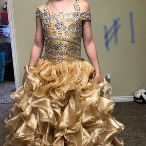 Gold girls pageant dress.